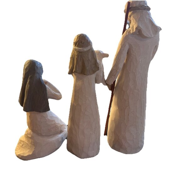 Willow Tree Nativity Set 3pc Joseph Mary Baby Jesus Shepherd Lamb Demdaco 1999 - Picture 3 of 10